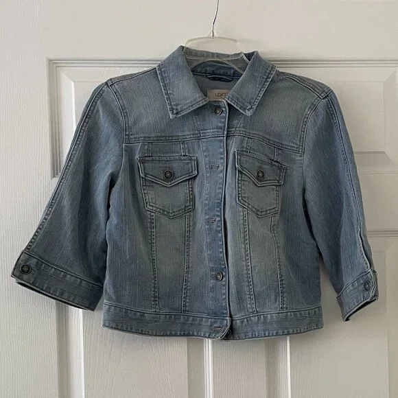 LOFT Jackets Coats Loft Cropped Jean Jacket Size Small